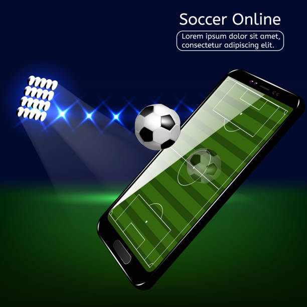 istock Mobile football soccer. Mobile sport play match. 922810234