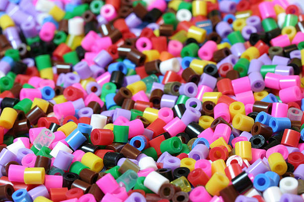 Plastic beads - background. stock photo