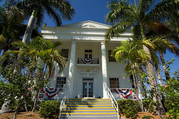 istock City Hall with Palm Trees in Extreme Southern Florida 92281299
