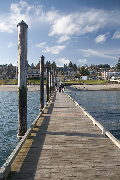 istock Family walks on a dock in the winter 92281352