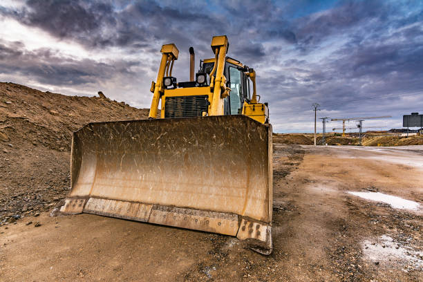 istock Excavator on the construction works of a road 922814806
