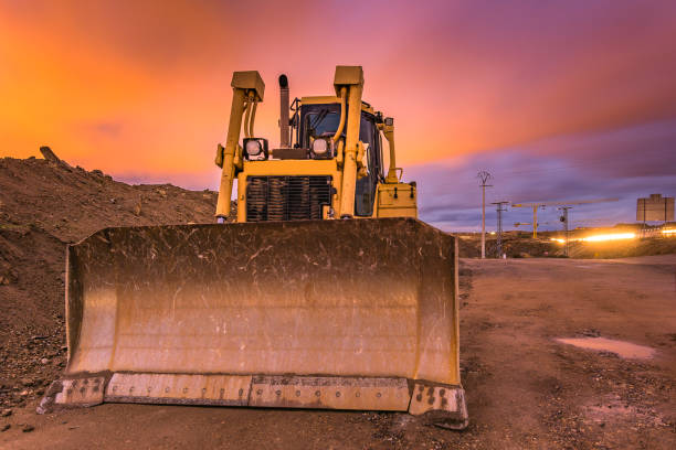 istock Outdoor quarry with heavy machinery 922814980