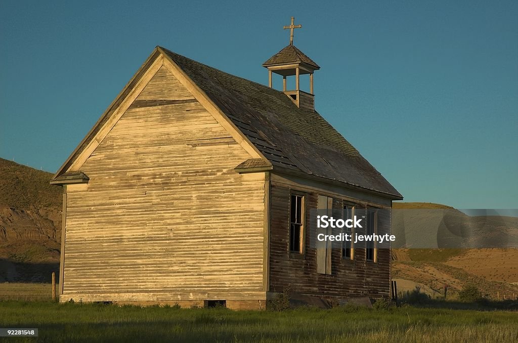 Vecchia chiesa rurale - Foto stock royalty-free di Alberta