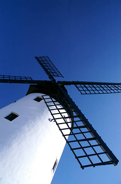 Lytham Windmill Against a Blue Summer Sky  lytham st. annes stock pictures, royalty-free photos & images