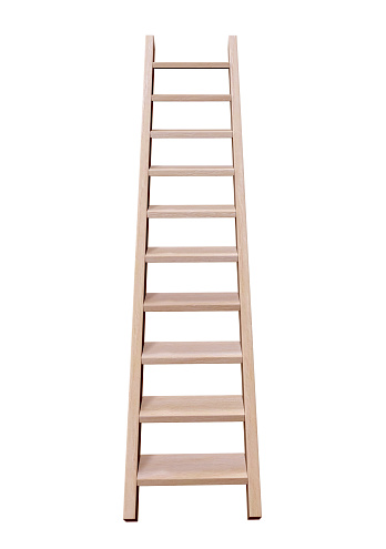 3D rendering of wooden ladder isolated on white