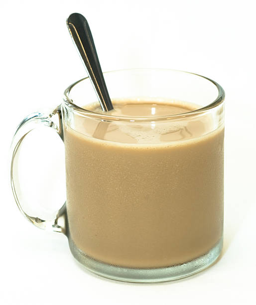 istock Coffee in a glass mug, with spoon 92281730