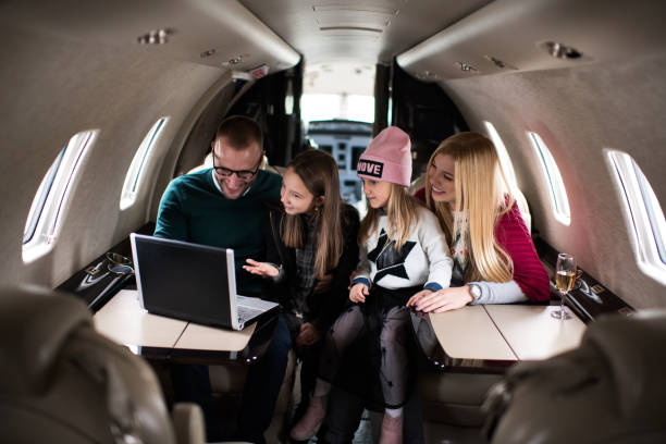 istock Family in the airplane 922821248