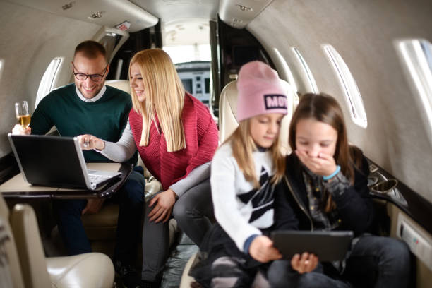istock Family in the airplane 922821704
