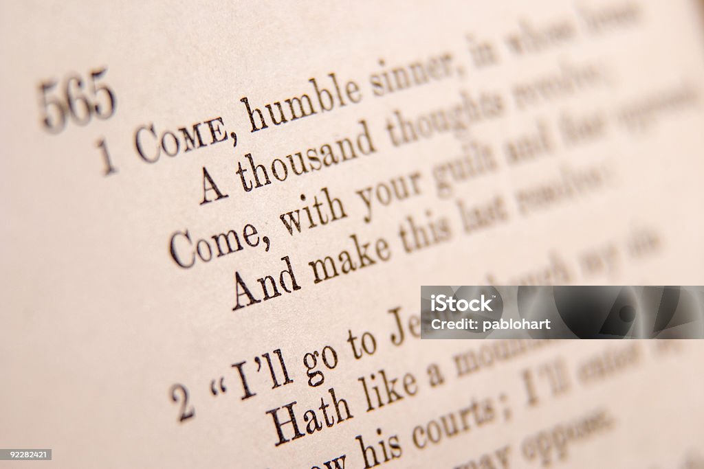 Page from Songbook  Ancient Stock Photo
