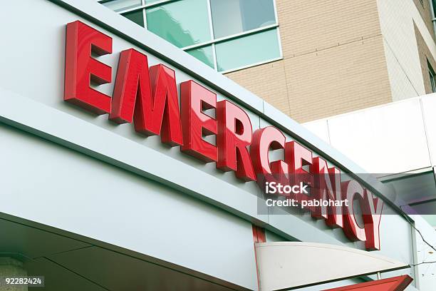 Close Up Photo Of Red Large Letters Spelling Emergency Stock Photo - Download Image Now