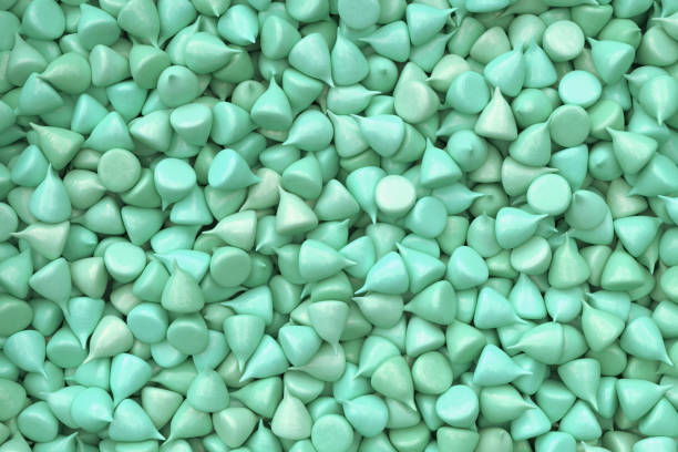 istock 3d render, digital illustration, abstract figures of mint color. 922827012
