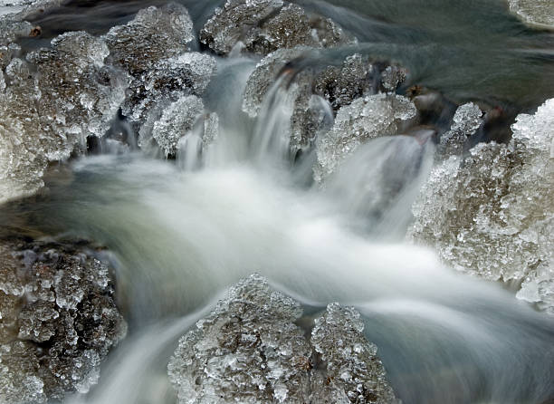 Thawing River in Early Spring stock photo