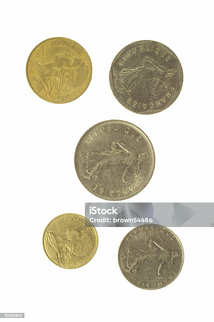 Пять французский монет - Стоковые фото Без людей роялти-фри