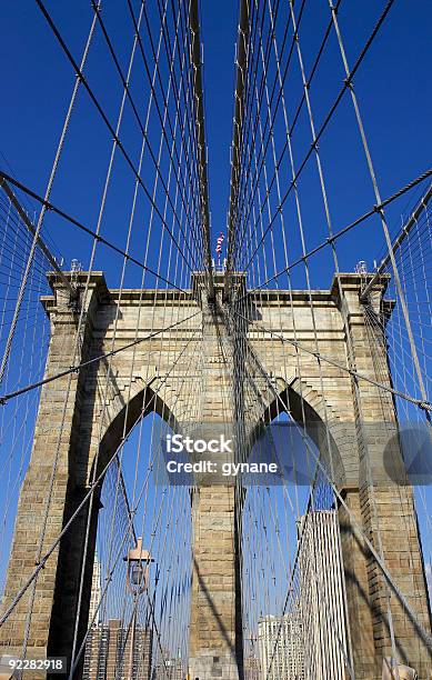 Ponte De Brooklyn - Fotografias de stock e mais imagens de Ao Ar Livre - Ao Ar Livre, Arame, Arquitetura