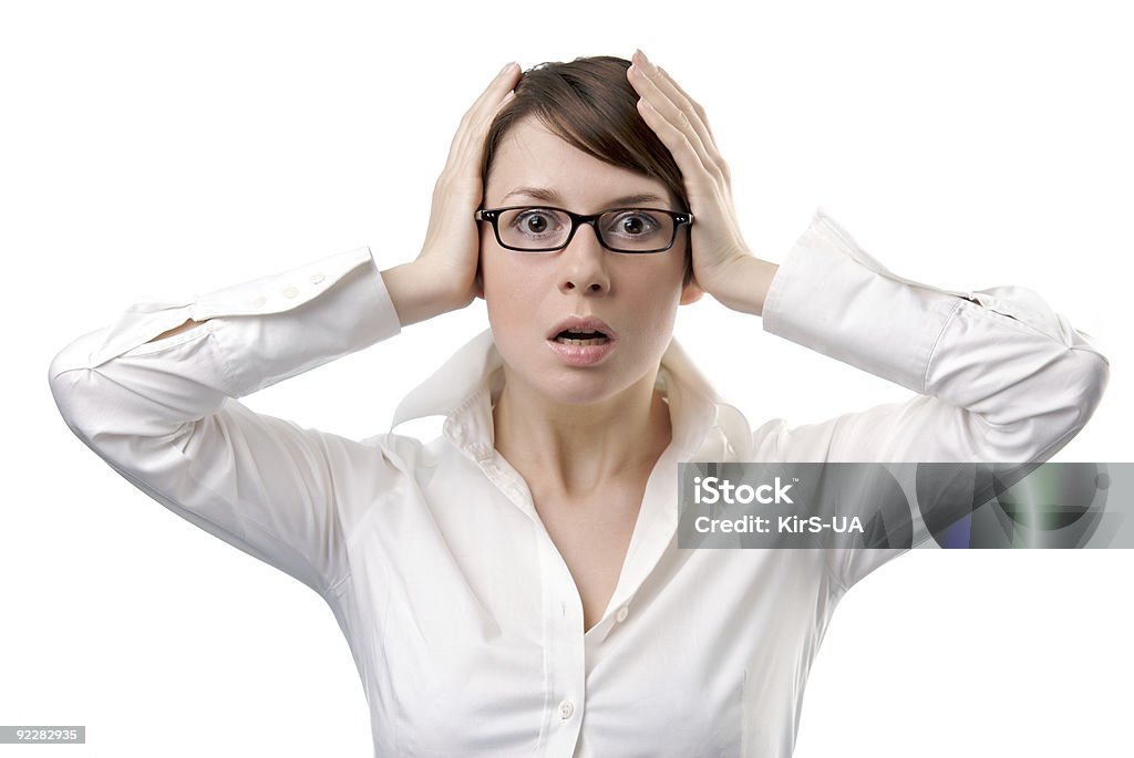 Young business woman panic  Adult Stock Photo