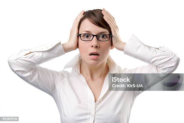 Young Business Woman Panic Stock Photo - Download Image Now - Adult, Adults Only, Artist's Model