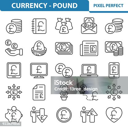 istock Currency - Pound Icons 922829856