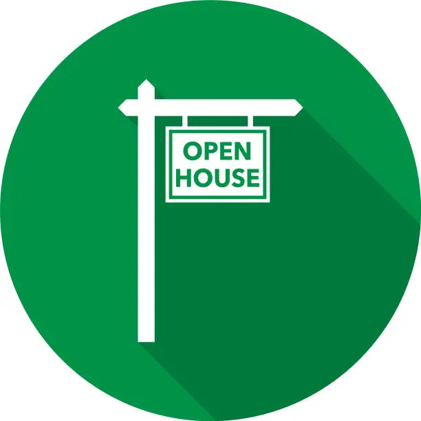 Vector illustration of Flat Design Real Estate For Open House Icon