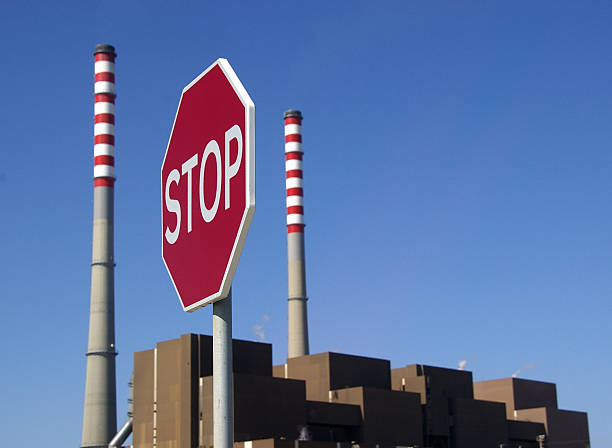 Stop Coal Power Station stock photo