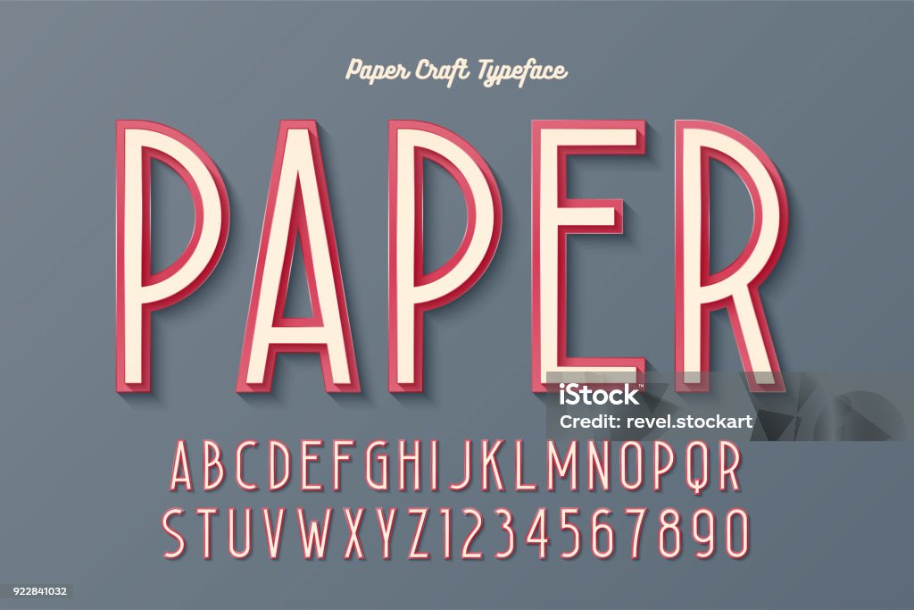 Decorative vintage paper craft typeface, font, typeface design Decorative vintage paper craft typeface, font, typeface design. Easy Swatch color control Alphabet stock vector