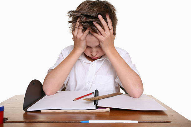 Child with learning difficulties stock photo