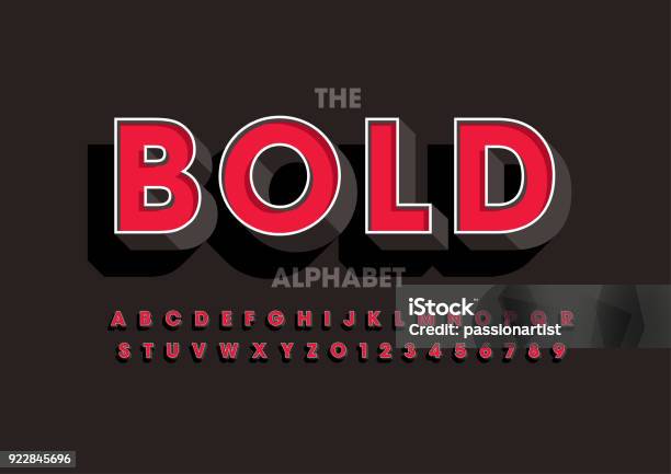 Bold Alphabet Stock Illustration - Download Image Now - Typescript, Vibrant Color, Letterpress