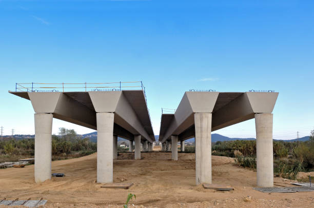 istock construction of a bridge on the highway 922845878