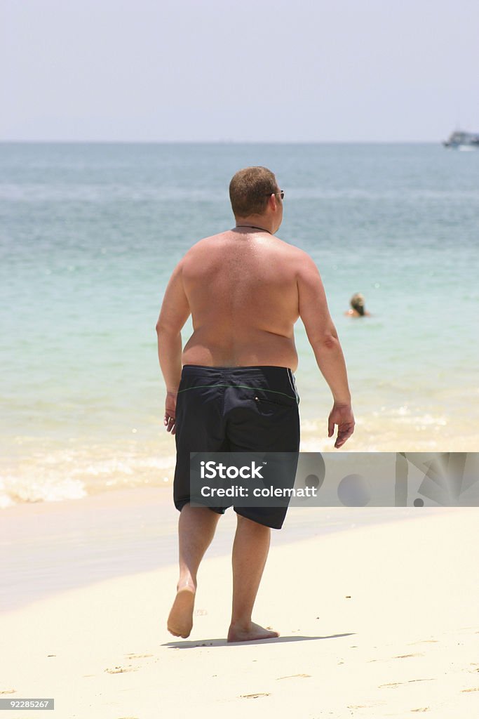 배부른 남자 - 로열티 프리 해변 스톡 사진