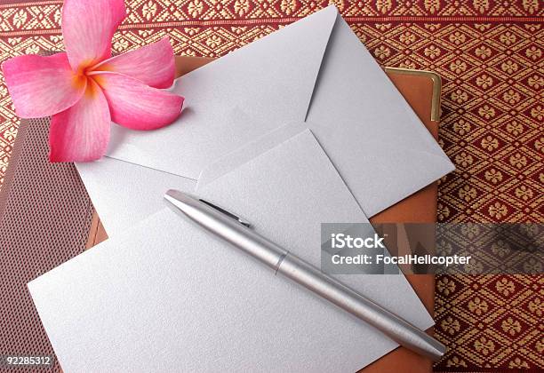 열대 포함된 Plumeria 봉투에 대한 스톡 사진 및 기타 이미지 - 봉투, 인사장, 펜