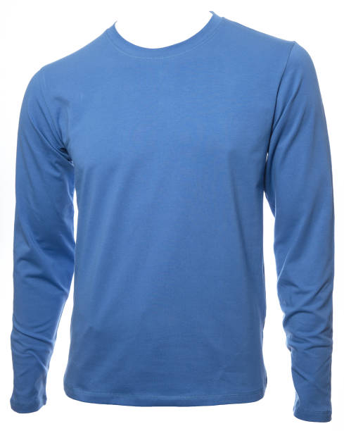 istock Blue longsleeve cotton tshirt template isolated 922854988
