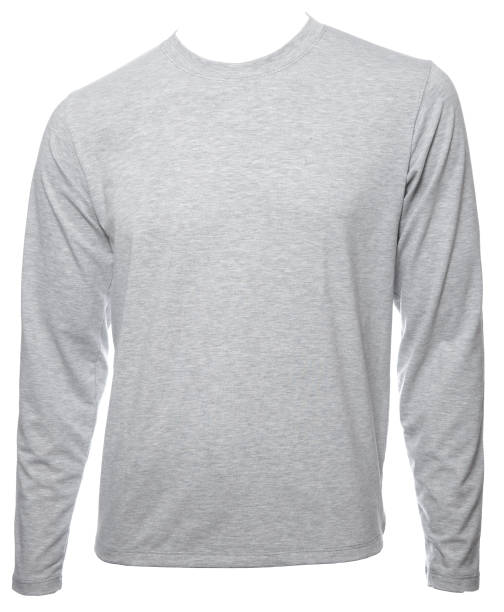 istock Grey heathered  longsleeve cotton tshirt template isolated 922854998