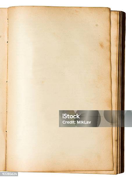 Vacío Página De Un Libro Viejo Foto de stock y más banco de imágenes de Libro - Libro, Abierto, Pergamino - Textil