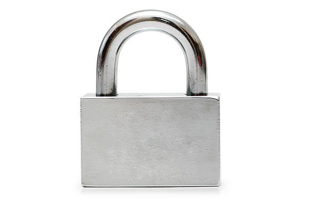 Silver padlock isolated on the white background  padlock photos stock pictures, royalty-free photos & images
