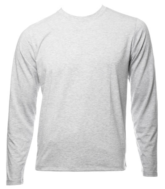 istock Grey heathered  longsleeve cotton tshirt template isolated 922857254