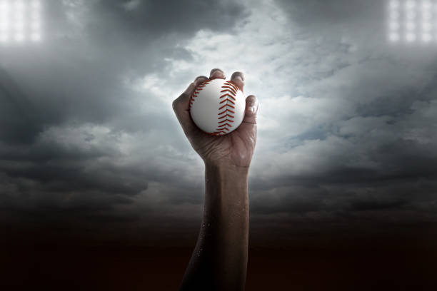 手でメダルの野球。 - baseball baseballs ball isolated ストックフォトと画像