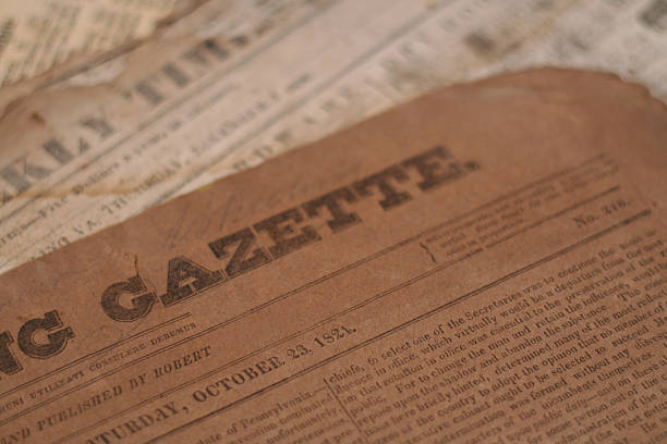 istock Vintage gazette printed on parchment paper 92285771