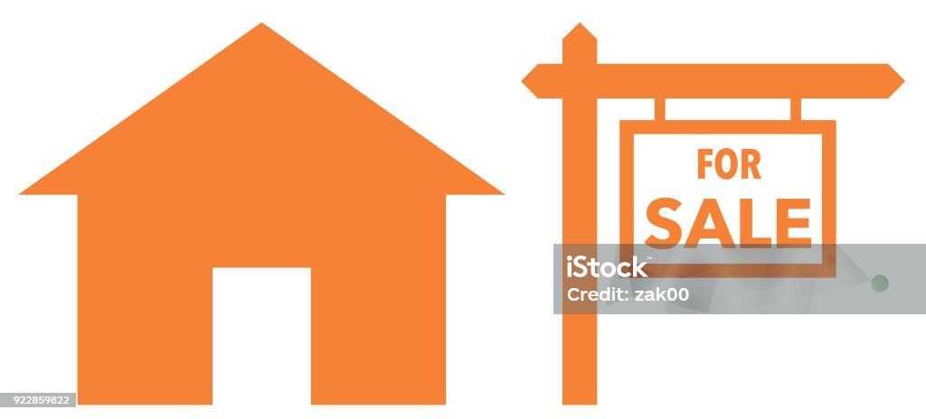 House with For Sale sign isolated vector Real Estate Icon House stock vector