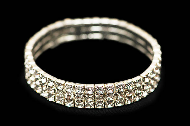 istock Diamond bracelet isolated on a black background 92286110