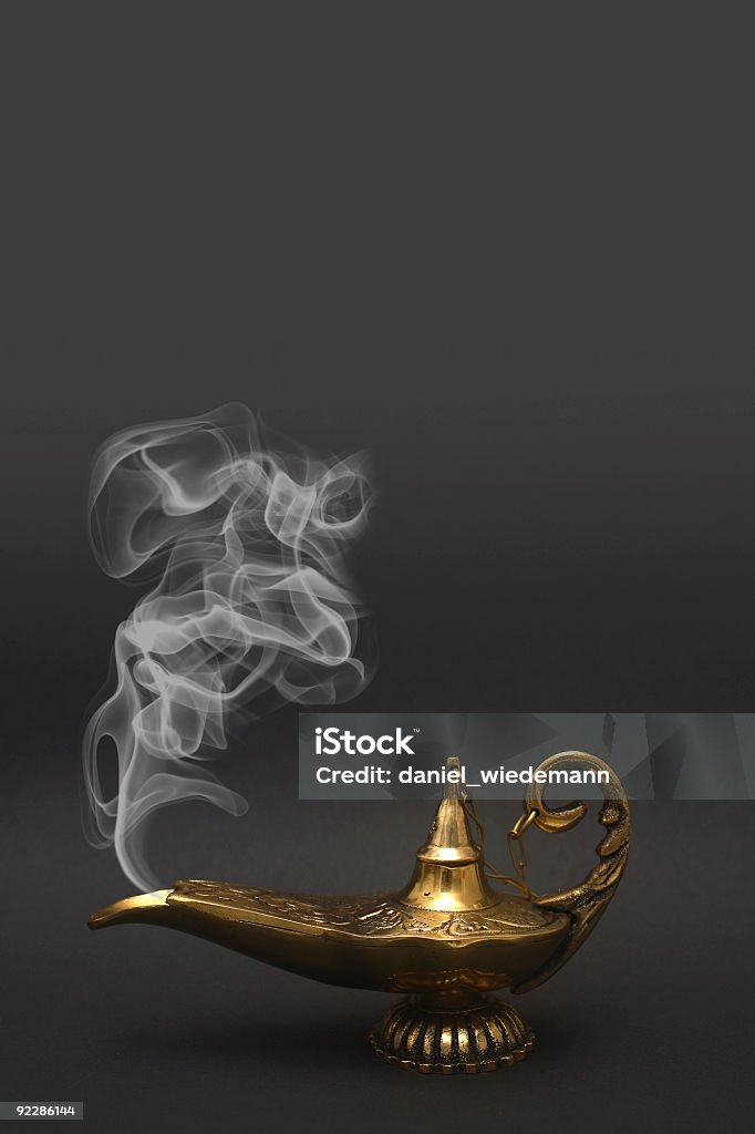 Smoking Genie Lamp  Electric Lamp Stock Photo