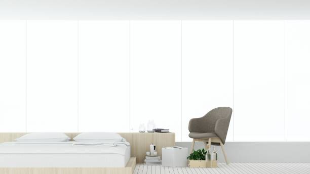 istock The interior hotel bedroom space 3d rendering and nature view 922864524