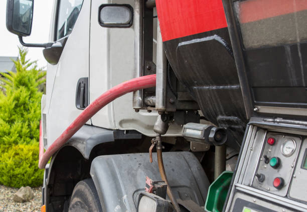 istock Heating oil delivery, pipework from the oil tanker 922864772