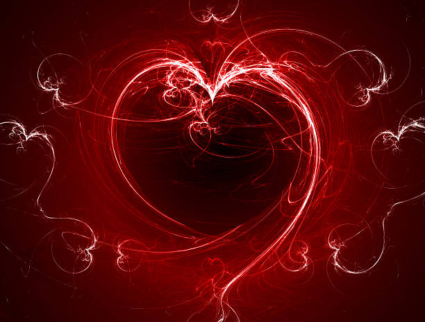 istock red burning fractal heart 92286487