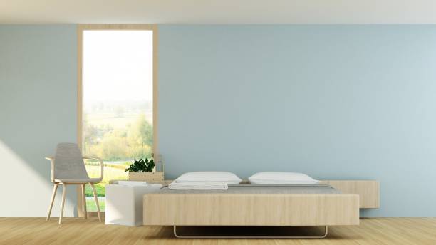 istock The interior hotel bedroom space 3d rendering and nature view 922867130