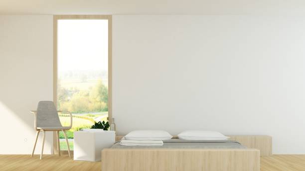 istock The interior hotel bedroom space 3d rendering and nature view 922867404
