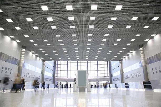 hall in the business center stock photo