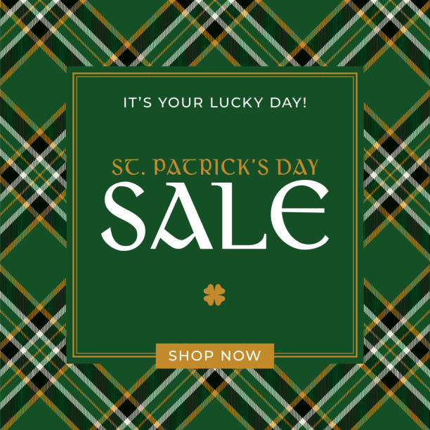 st. patrick es tag verkauf hintergrund für werbung, banner, broschüren und flyer - celtic pattern stock-grafiken, -clipart, -cartoons und -symbole