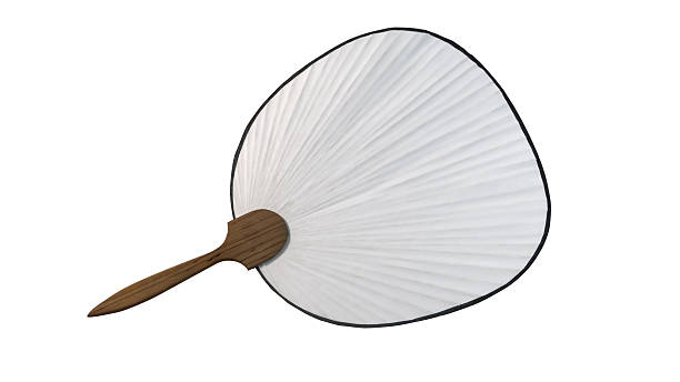 japanese paper fan isolated stock photo