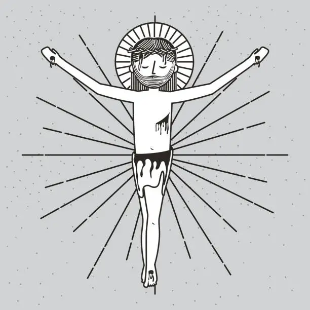 Vector illustration of sketch sf the ascension of jesus christ