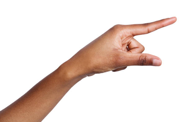 istock Female hand measuring something, cutout, gesture 922876506
