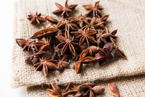 istock Star Anise Spice Fruits and Seeds on a Sack 922876832